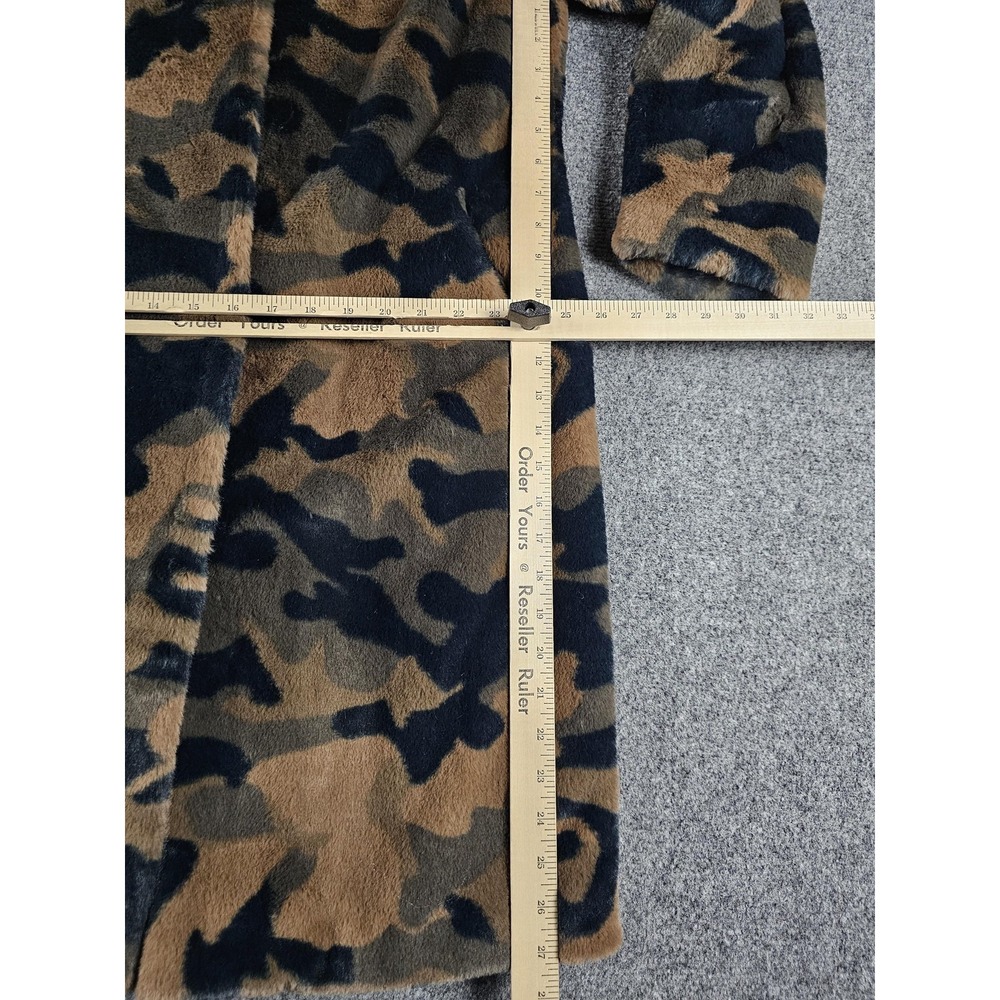 J.McLaughlin Long Teddy Coat Womens Small Camo Faux Fur Lined Winter Jacket - Picture 4 of 12